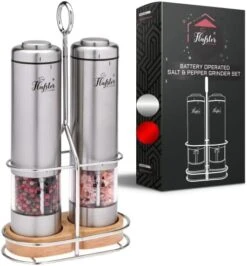 Lafster Kitchen Electric Pepper Grinder - Battery Powered Stainless Steel Salt Or Pepper Mill - Tall Power Shaker - Automatic Grinder With Light - Adjustable Ceramic Coarseness - Pack Of 1 -Peugeot Shop 41uPafTd13L. AC