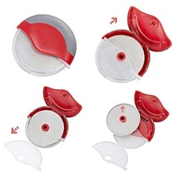 Pizza Cutter Wheel - Super Sharp And Easy To Clean Slicer, Kitchen Gadget With Protective Blade Guard (Green) (Red) -Peugeot Shop 41uRlokUyNS