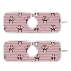 Kcldeci 2 Pack Faucet Mat Splash Guard For Kitchen Sink,Cute Giraffe Stripe 23x5 Inch Faucet Handle Drip Catcher Tray Absorbent Mat Fast Dry Mat For Kitchen, Bathroom