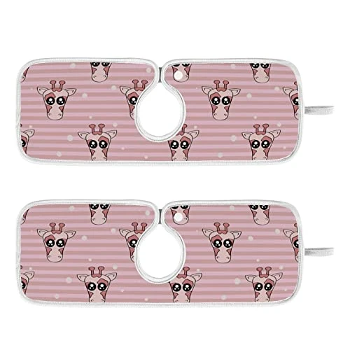 Kcldeci 2 Pack Faucet Mat Splash Guard For Kitchen Sink,Cute Giraffe Stripe 23x5 Inch Faucet Handle Drip Catcher Tray Absorbent Mat Fast Dry Mat For Kitchen, Bathroom 1 Kcldeci 2 Pack Faucet Mat Splash Guard For Kitchen Sink,Cute Giraffe Stripe 23x5 Inch Faucet Handle Drip Catcher Tray Absorbent Mat Fast Dry Mat For Kitchen, Bathroom