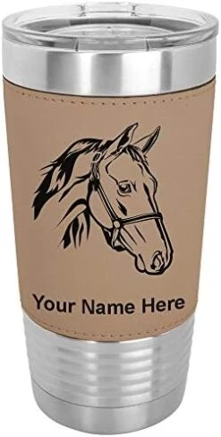 20oz Vacuum Insulated Tumbler Mug, Horse Head 2, Personalized Engraving Included (Faux Leather, Rustic) 23 20oz Vacuum Insulated Tumbler Mug, Horse Head 2, Personalized Engraving Included (Faux Leather, Rustic) -Peugeot Shop 41uXQki9O L. AC