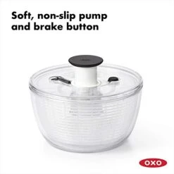 OXO Good Grips Large Salad Spinner - 6.22 Qt. & Good Grips Little Salad Dressing Shaker - Black -Peugeot Shop 41ubY1xuWjL