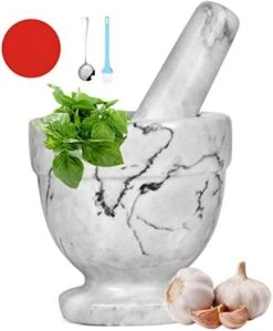 Mortar And Pestle Marble Set For Spices Pestos Seasonings Pastes Guacamole Bowl Herb Grinder Easy To Clean Included:Silicone Mat,Brush,Stainless Steel Spoon 4.33inch(Small,White Gray) 18 Mortar And Pestle Marble Set For Spices Pestos Seasonings Pastes Guacamole Bowl Herb Grinder Easy To Clean Included:Silicone Mat,Brush,Stainless Steel Spoon 4.33inch(Small,White Gray) -Peugeot Shop 41uf5RE30zL. AC