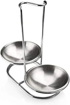 304 Stainless Steel Double Ladles Holder Vertical Spoon Rest Cooking Utensils Stand With 4.3 Inch Bowls -Peugeot Shop 41uke4uFeL. AC