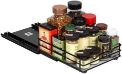 HOLDN’ STORAGE Spice Rack Organizer For Cabinet, Heavy Duty - Pull Out Spice Rack 5 Year Warranty- 6-1/2"Wx10-3/8 Dx8-7/8 H Requires A 6.9” Cabinet Opening -Peugeot Shop 41ump2MsifL. AC