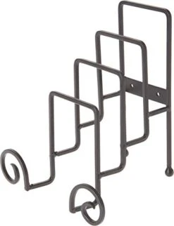 Wrought Iron 4 Plate Table Stand, 8" H X 7.25" W X 6" D