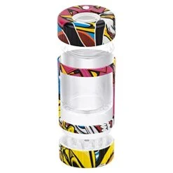 Light-Up Herb Grinder With Transparent Glass, LED Seal Storage Jars With 8x Magnifying Viewing , Herb Spice Storage Container Keep Herbs Dry And Fresh (pattern 2)