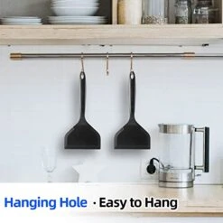 2 Pack Silicone Pancakes Spatula ,Wide Pancakes Spatula Turner For Eggs Fish Pizza And Steak Shovel Omelette Spatulas For Nonstick Cookware,Heat Resistant Kitchen Flipper Spatulas For Cooking (Black) 7 2 Pack Silicone Pancakes Spatula ,Wide Pancakes Spatula Turner For Eggs Fish Pizza And Steak Shovel Omelette Spatulas For Nonstick Cookware,Heat Resistant Kitchen Flipper Spatulas For Cooking (Black) -Peugeot Shop 41uqqouy96L