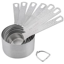 Measuring Cups, Measuring Cup Set, 18/8 Stainless Steel Measuring Cups, Metal Measuring Cups For Kitchen, Dry Measuring Cups Set Of 7 For Baking, Food Measuring Cups With 1/8 1/4 2/3 3/4 Cup