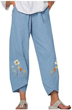 Kingspinner Capri Pants For Women Plus Size Capri Baggy Pants Casual Linen Long Pants Women Palazzo Lounge Pants -Peugeot Shop 41usjmjVYL. AC