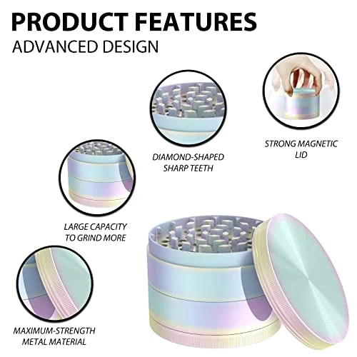 ITDAY Grinder 2.5 Inch Colorful White 2 ITDAY Grinder 2.5 Inch Colorful White - Image 2