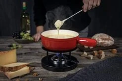 Uhn Rikon Induction Cast Iron Fondue Pot, 9.45", Red -Peugeot Shop 41v46d2xRFL