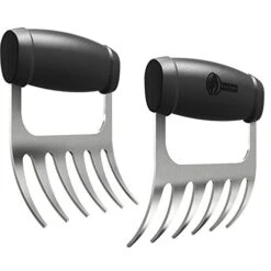 Metal Meat Claws For Shredding Pulled Pork, Chicken, Turkey, And Beef- Handling & Carving Food - Barbecue Grill Accessories For Smoker, Or Slow Cooker - Knuckle Grip