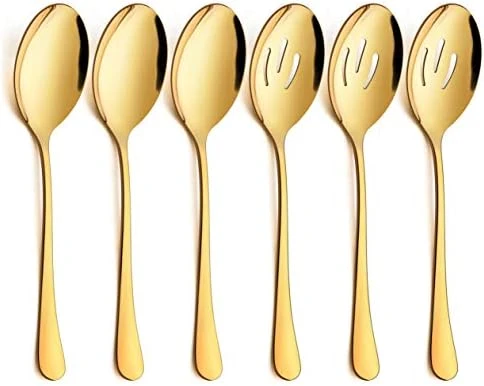 6-Piece Large Rainbow Serving Spoons, Rainbow Slotted Serving Spoons, 9.8Inch Stainless Steel Serving Utensils For Party Buffet Restaurant Banquet Dinner Catering, Dishwasher Safe 7 6-Piece Large Rainbow Serving Spoons, Rainbow Slotted Serving Spoons, 9.8Inch Stainless Steel Serving Utensils For Party Buffet Restaurant Banquet Dinner Catering, Dishwasher Safe - Image 7