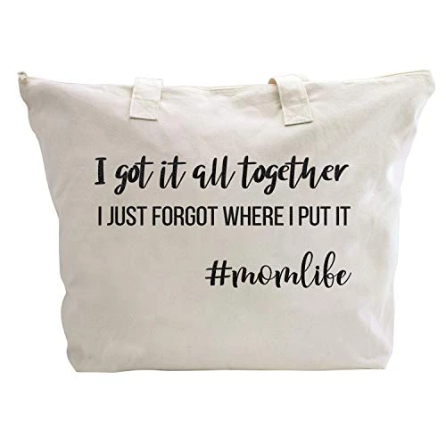 ELEGANTPARK Baby Shower Gifts For New Mom Life Tote Bag Mothers Day Funny Mom Gifts For Mom Birthday Christmas Gifts Canvas Mom Bag With Zipper And Pocket 2 ELEGANTPARK Baby Shower Gifts For New Mom Life Tote Bag Mothers Day Funny Mom Gifts For Mom Birthday Christmas Gifts Canvas Mom Bag With Zipper And Pocket - Image 2