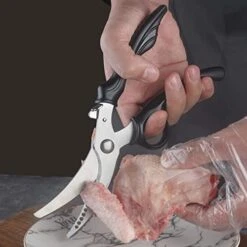 Stainless Poultry Shears Heavy Duty Sharp Utility Kitchen Scissors Professional For Cutting Chicken, Poultry, Game, Meat Chopping Vegetables With Non Slip Handle Safety Lock