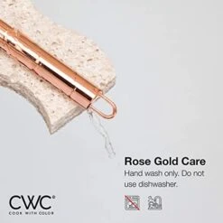 Ook With Color 8 Piece Copper Measuring Cups And Measuring Spoon Set Stainless Steel With Soft Touch Silicone Handles, Nesting Liquid Measuring Cup Set Or Dry Measuring Cups Set (Pink) -Peugeot Shop 41vRAX8ac9L