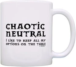 Gamer Mug Chaotic Neutral Funny RPG RTS Card Gaming 11oz Ceramic Coffee Mug Tea Cup White -Peugeot Shop 41vV0UcF6XL. AC