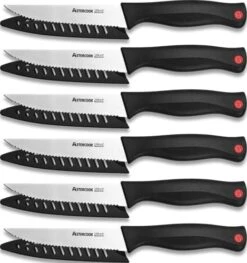Steak Knife, Steak Knives Set Of 6 With Sheath, Astercook Dishwasher Safe High Carbon Stainless Steel Steak Knife With Cover, Black 13 Steak Knife, Steak Knives Set Of 6 With Sheath, Astercook Dishwasher Safe High Carbon Stainless Steel Steak Knife With Cover, Black -Peugeot Shop 41vZlCTm3lL. AC