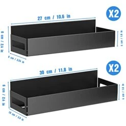 BIETCR Magnetic Spice Rack For Refrigerator, Metal Magnetic Fridge Shelf，Strong Magnetic Shelves For Refrigerator And Microwave Oven（4 Pack，Black ） -Peugeot Shop 41vaICgPHtL