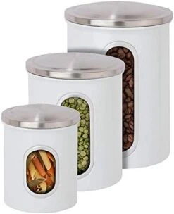 Stainless Steel Canister Sets With Anti-Fingerprint Lid And Visible Window, Cereal Container Set Of 3 (Black) -Peugeot Shop 41vbpwBQ8IL. AC