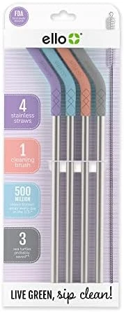 Impact Reusable Stainless Steel Straws With Cleaning Brush, 4 Piece, June Breeze 6 Impact Reusable Stainless Steel Straws With Cleaning Brush, 4 Piece, June Breeze - Image 6