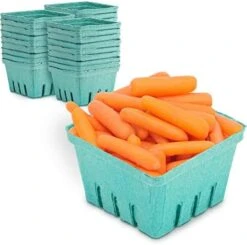[44 Pack] Quart Green Molded Pulp Fiber Berry Basket Produce Vented Container For Fruit And Vegetable, Farmer Market, Grocery Stores And Backyard Party -Peugeot Shop 41voJm3aJL. AC