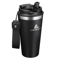 16oz Tumbler With 2-in-1 Straw Lid, Insulated Leak Proof Double Walled Stainless Steel Coffee Travel Mug - Keeps Cold For 24 Hours Or Hot For 10 Hours