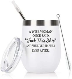 A Wise Woman Once Said Wine Tumbler For Women, Stainless Steel Wine Tumbler For Friends Coworker Divorce Retirement, 12 Oz Insulated Tumbler With Lid And Straw, Rose Gold -Peugeot Shop 41w8cnFiS5L. AC