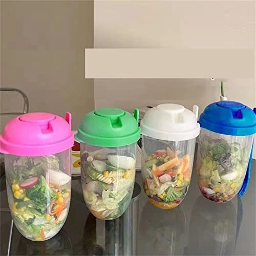 ALLMRO Water Bottle Shaker Bottles Fresh Fruit Container Fresh Fruit; Vegetable Salad Cup Food Shaker With Dressing Container & Fork 2 ALLMRO Water Bottle Shaker Bottles Fresh Fruit Container Fresh Fruit; Vegetable Salad Cup Food Shaker With Dressing Container & Fork - Image 2