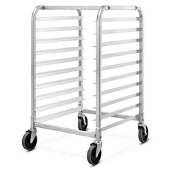 PETSITE 10 Tier Sheet Pan Rack, Commercial Aluminum Full & Half Bun Pan Bakery Rack With Brake Wheels For Restaurant Home Kitchen