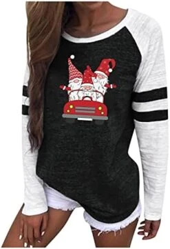 Womens 2022 Fall Fashion Tops Cute Plus Size Christmas Print Long Sleeve Sweatshirts Crew Neck Pullover Top Fall Clothes -Peugeot Shop 41wFHZwiVWL. AC