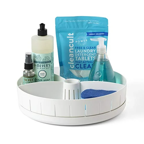 SinkSuite Under Sink Turntable With Adjustable Dividers, Lazy Susan Organizer For Kitchen Or Bathroom Storage 1 SinkSuite Under Sink Turntable With Adjustable Dividers, Lazy Susan Organizer For Kitchen Or Bathroom Storage