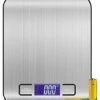 Digital Food Scale - 304 Stainless Steel Kitchen Scale - Features LCD Screen, Measures 5 Different Units Including Grams & Ounces - For Baking, Cooking, Weight Loss Keto & Meal Preps