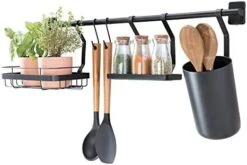 IDesign Austin Kitchen Metal Wall Organizer, Holds Spices, Utensils, Black -Peugeot Shop 41wQa1kwkML. AC