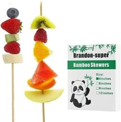 Natural Bamboo Skewers For BBQ,Appetizers,and More - Wooden Sticks For Grilling,Ideal For Appetizers,Cake Decoration,Cheese,Cocktail, Marshmallow 200 Count Pack -Peugeot Shop 41wRcsZ6CJL. AC