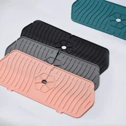 GENERIC 2 Pack Silicone Faucet Mat, Faucet Splash Catcher Kitchen Sink Mats, Sink Splash Guard, Draining Pad Behind Faucet For Kitchen & Bathroom Sink Organizer Sponge Holder With Drainage Edge (Black & Grey) 11 GENERIC 2 Pack Silicone Faucet Mat, Faucet Splash Catcher Kitchen Sink Mats, Sink Splash Guard, Draining Pad Behind Faucet For Kitchen & Bathroom Sink Organizer Sponge Holder With Drainage Edge (Black & Grey) -Peugeot Shop 41wWYPYmoxL