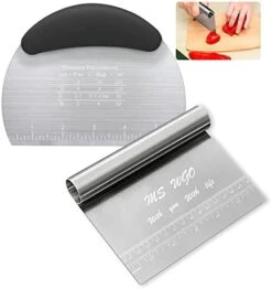 Bench Scraper Dough Pastry Pizza Cutter Dough Scraper Tool Kitchen Food Scraper Stainless Steel With Handle For Butter Cookie Dough Vegetable -Peugeot Shop 41wd7BGyVHL. AC