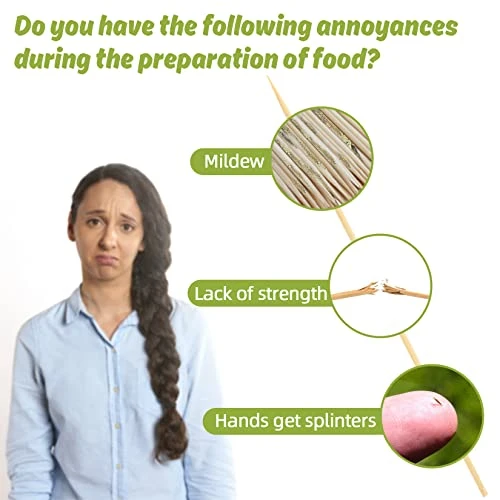 270PCS Bamboo Sticks Bulk - Premium Natural Wooden Skewers Bamboo Skewers Wood Sticks For BBQ, Open Fire Pit, Caramel Apples, Hamburger, Fruit, Grilling. Φ=3.5mm, L=15cm 3 270PCS Bamboo Sticks Bulk - Premium Natural Wooden Skewers Bamboo Skewers Wood Sticks For BBQ, Open Fire Pit, Caramel Apples, Hamburger, Fruit, Grilling. Φ=3.5mm, L=15cm - Image 3