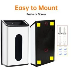 Wall Mount Grocery Bag Holder,Trash Bag Holder,Bag Dispenser For Plastic Bags With Extra-Wide & Easy-Access Openings, Anti-Fingerprint And Rustproof Matte White Finish -Peugeot Shop 41wpz9CKJAL