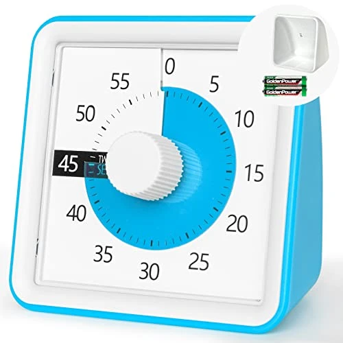 Isual Timer With Protective Case, 60-Minute Countdown Timer For Kids Autism ADHD Classroom Home Office, Countdown Clock For Teaching Work, Pomodoro Timer For Time Management Education, Sky Blue 1 Isual Timer With Protective Case, 60-Minute Countdown Timer For Kids Autism ADHD Classroom Home Office, Countdown Clock For Teaching Work, Pomodoro Timer For Time Management Education, Sky Blue