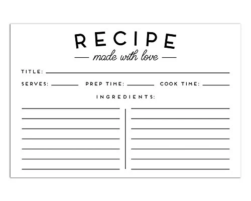 Of 50 Premium Recipe Cards - 4x6 Double Sided - Black And White Modern Style 2 Of 50 Premium Recipe Cards - 4x6 Double Sided - Black And White Modern Style - Image 2