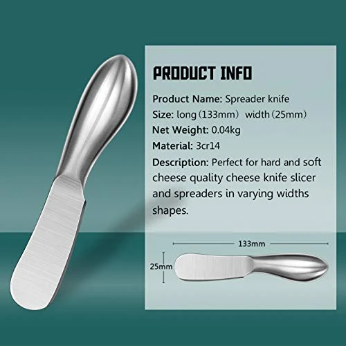 Spreader Knife Set, 4-Piece Cheese And Butter Spreader Knives, One-piece Stainless Steel, Gifts For Father's Day/Christmas, Birthday/Parties, Wedding/Anniversary And Thanksgiving Day 2 Spreader Knife Set, 4-Piece Cheese And Butter Spreader Knives, One-piece Stainless Steel, Gifts For Father's Day/Christmas, Birthday/Parties, Wedding/Anniversary And Thanksgiving Day - Image 2