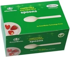 Greenworks Compostable Forks,100 Count 7" Heavyweight Biodegradable Disposable Cutlery Fork -Peugeot Shop 41x30LurDWL. AC