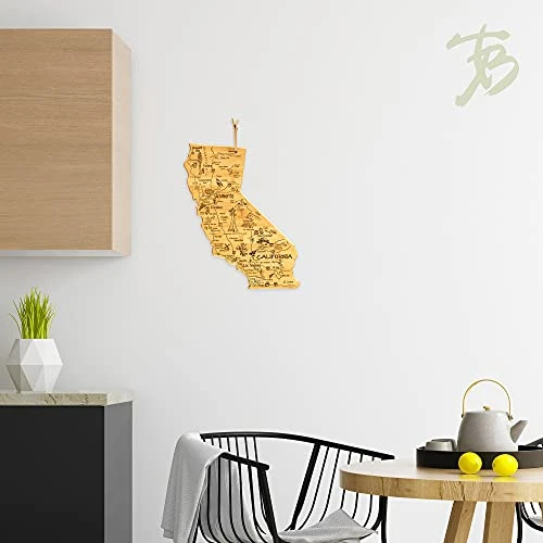 Totally Bamboo Destination California State Shaped Serving And Cutting Board, Includes Hang Tie For Wall Display 2 Totally Bamboo Destination California State Shaped Serving And Cutting Board, Includes Hang Tie For Wall Display - Image 2