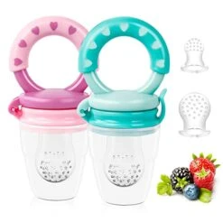 Aby Food Feeder/Fruit Feeder Pacifier (2 Pack) - HAOBAOBEI Infant Teething Toy Teether In Appetite Stimulating Colors, Bonus Includes 3 Sizes Silicone Pouches 27 Aby Food Feeder/Fruit Feeder Pacifier (2 Pack) - HAOBAOBEI Infant Teething Toy Teether In Appetite Stimulating Colors, Bonus Includes 3 Sizes Silicone Pouches -Peugeot Shop 41xBo7Wia1L