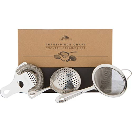 Cocktail Strainer Set – 3 Piece Stainless Steel Bar Strainer Set (Hawthorne Strainer, Julep Strainer & Fine Mesh Strainer) - Durable Bar Tools – Ergonomic Bar, Home Strainers For Kitchen 1 Cocktail Strainer Set – 3 Piece Stainless Steel Bar Strainer Set (Hawthorne Strainer, Julep Strainer & Fine Mesh Strainer) - Durable Bar Tools – Ergonomic Bar, Home Strainers For Kitchen