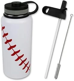 Water Bottle Baseball Softball Tumbler 32 Oz Gift For Mom Men Flask Sports Travel Waterbottle, Stainless Steel, Vacuum Insulated, Water Cold For 24, Hot For 12 Hours -Peugeot Shop 41xNLBVd54S. AC