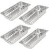 4 Pack 1/3 Size X 2.5 Inch Deep Steam Table Pan, 12.8"x6.9"x2.6" Stainless Steel Anti-Jam Hotel Pan For Food Warmer, Buffet Server, Restaurants And Catering Supplies, 22 Gauge