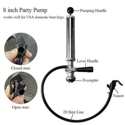 LUCKEG Beer Party Pump With Picnic Tap 8 Inch US Sankey D System Beer Keg Tap With Lever Handle For American Beer Brewing Equipment System 7 LUCKEG Beer Party Pump With Picnic Tap 8 Inch US Sankey D System Beer Keg Tap With Lever Handle For American Beer Brewing Equipment System -Peugeot Shop 41xQrxNwwES